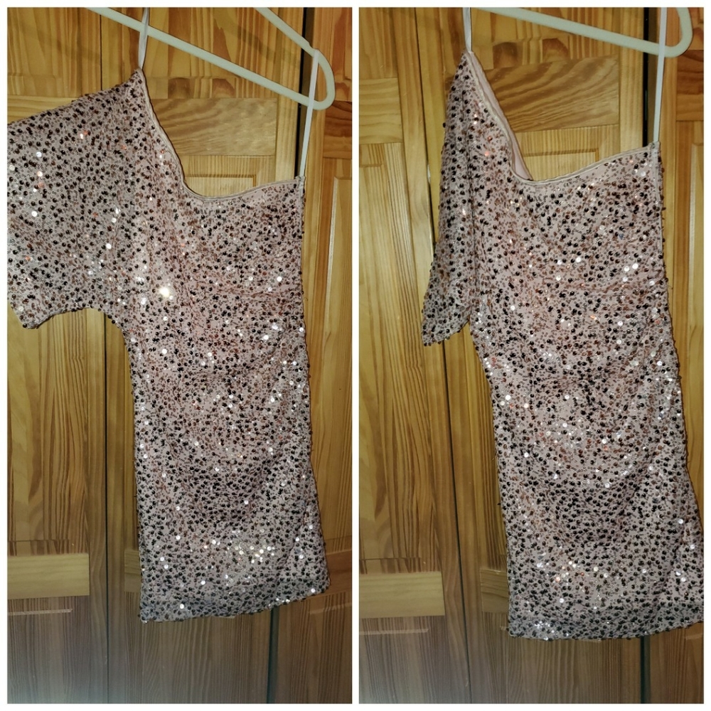 Champagne sequin dress